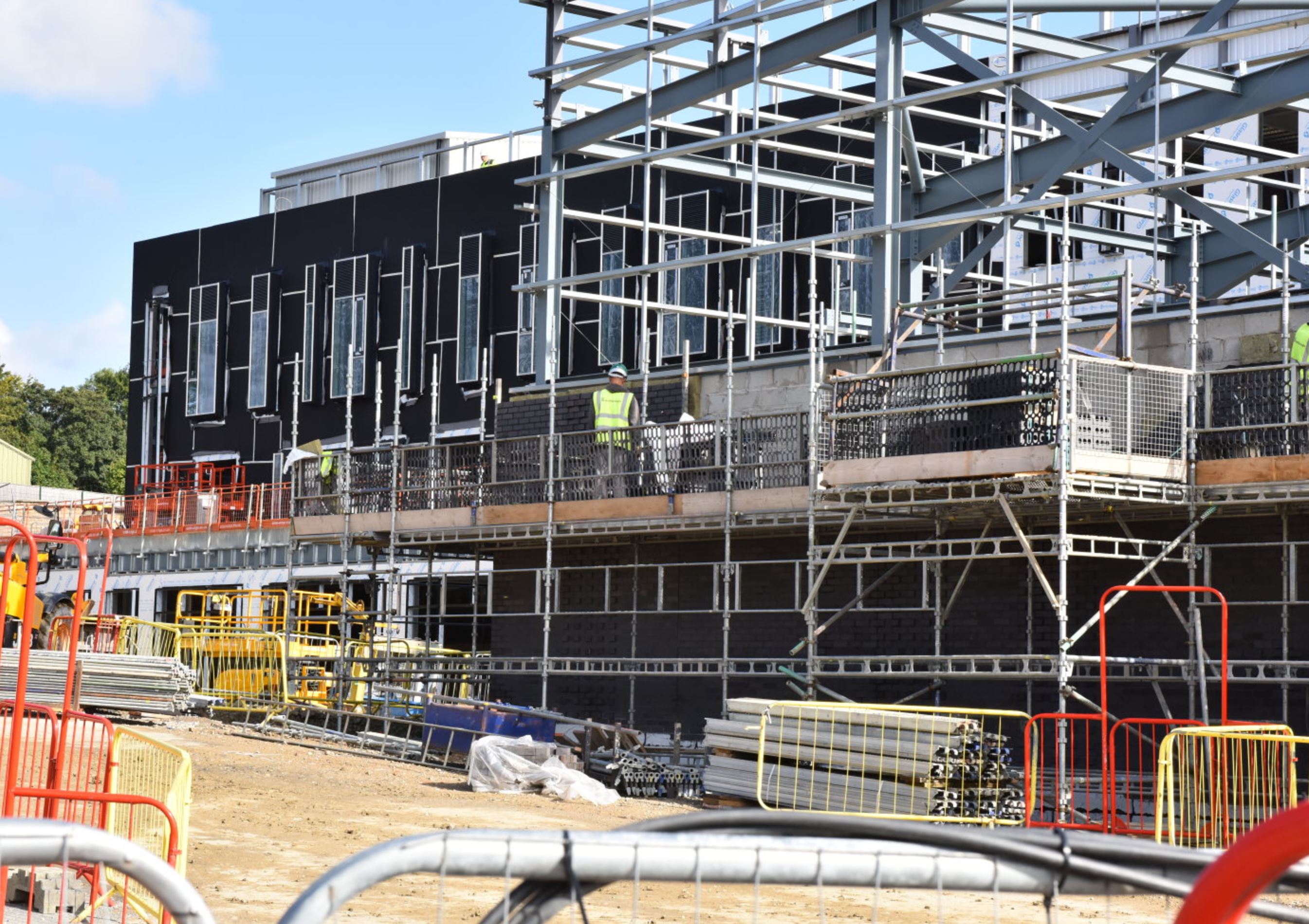 HQ with scaffolding during build