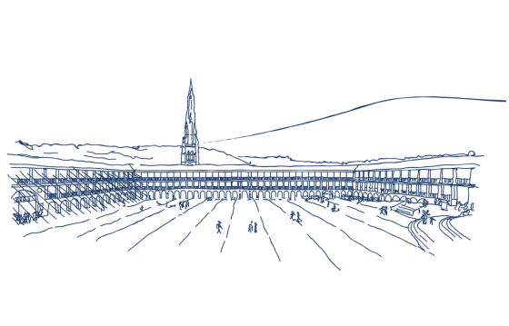 Piece Hall line drawing