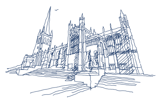 Wakefield Cathedral line drawing